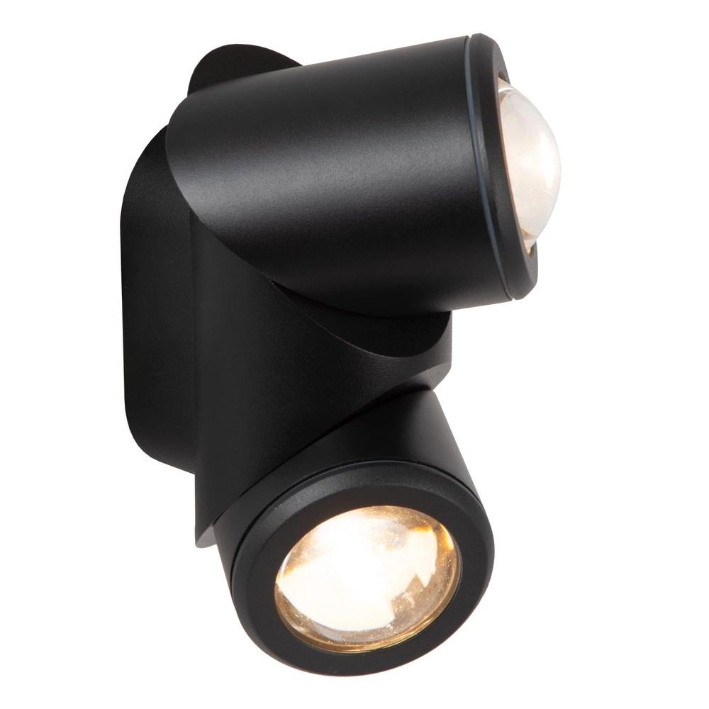 Design opbouwspot Erin IP65 zwart dubbel Lucide 5411212152053