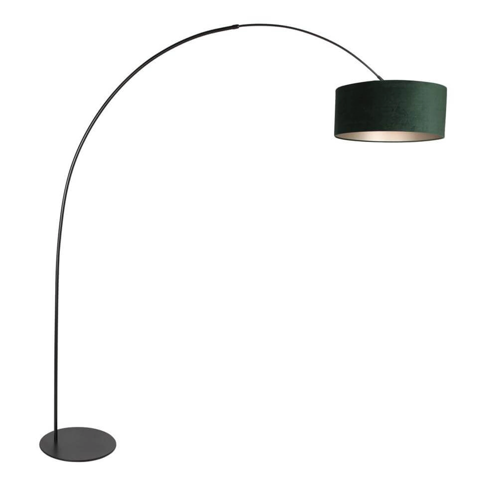 Vloerlamp Curve zwart met groene kap Ø 50cm