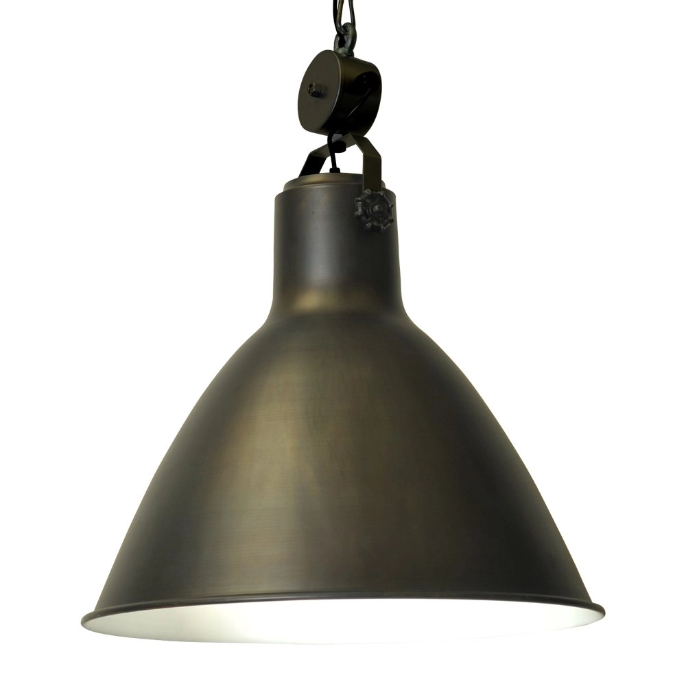 Landelijke industrie hanglamp Industria 58 Block antraciet koper