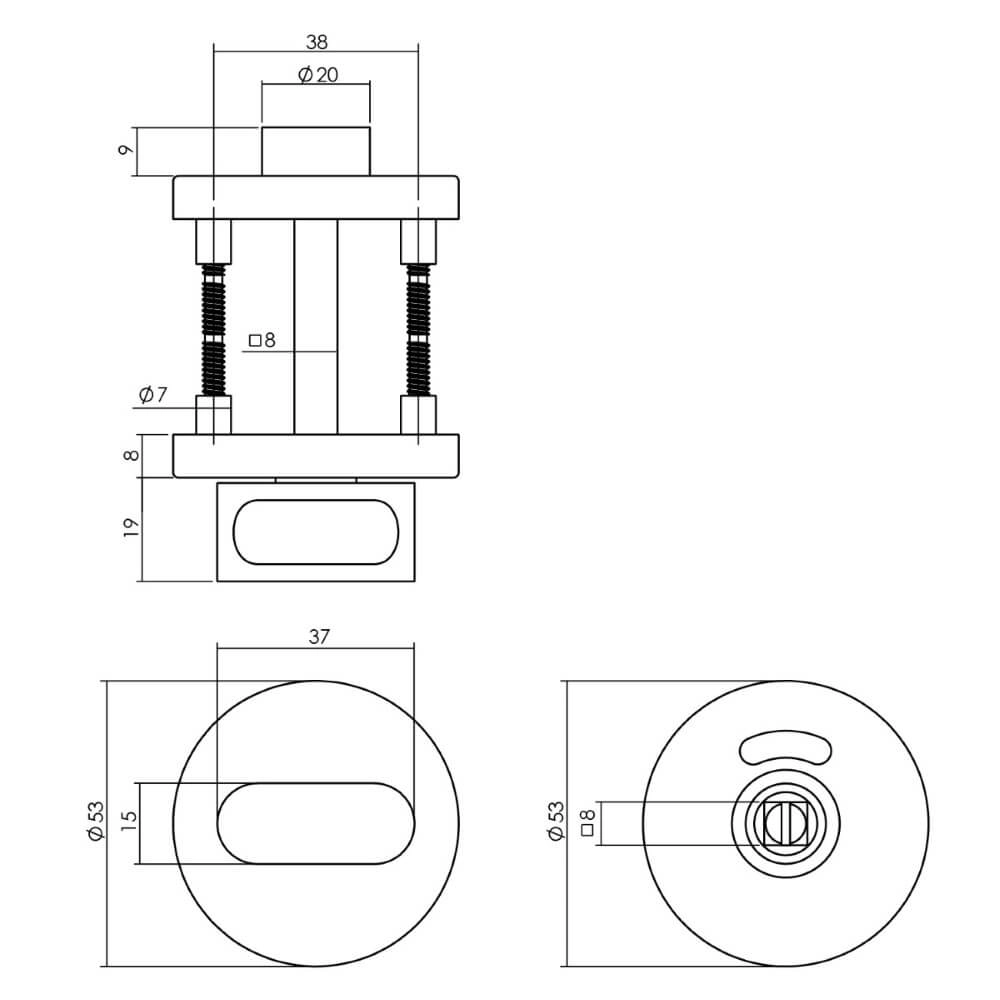 WC-sluiting Tira met nok RVS rond Intersteel 8714186490846