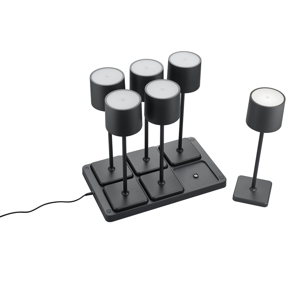 Set van 6 tafellampjes Fernandez zwart