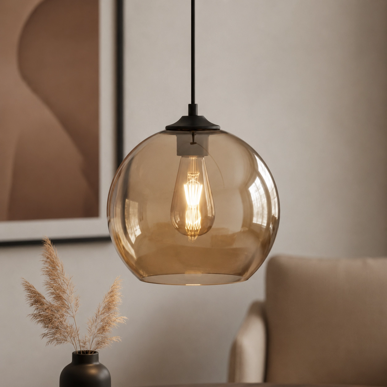 Design hanglamp Marino amber Ø 25cm