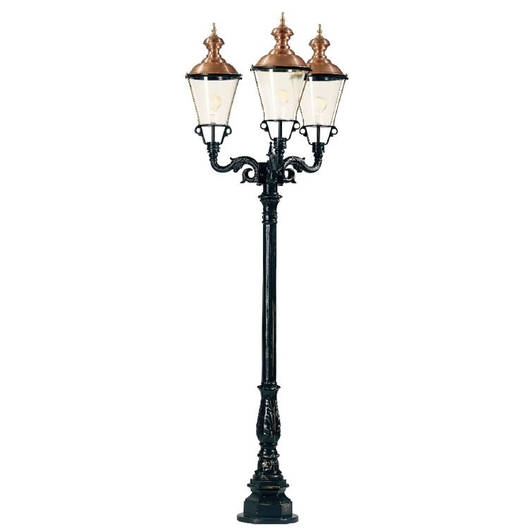 Nostalgische lantaarn Parijs 3-lichts - zwart