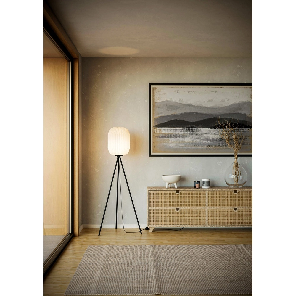 Tripod vloerlamp Belgrave met papieren kap Eglo 9002759441043