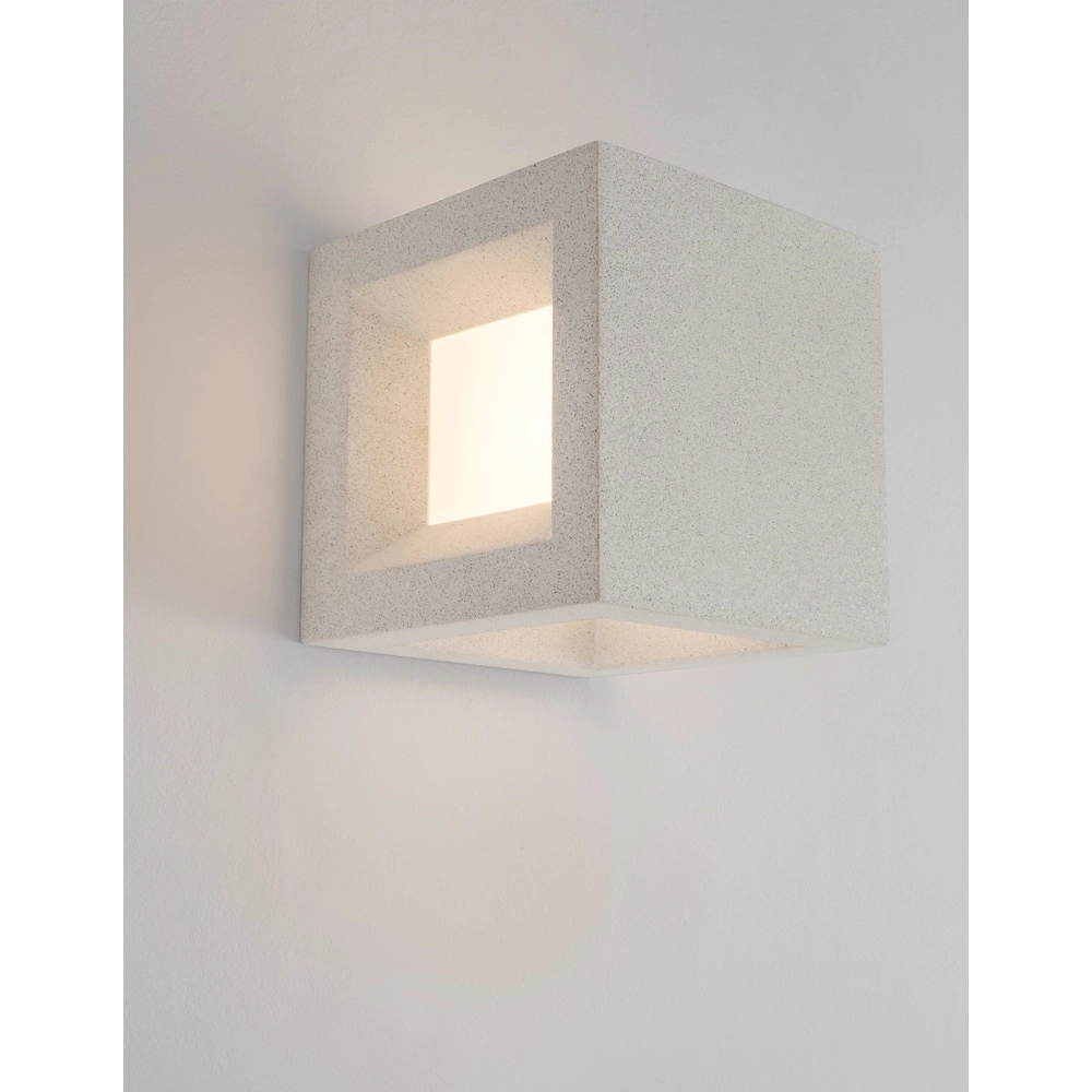 Vierkante wandlamp Castro wit