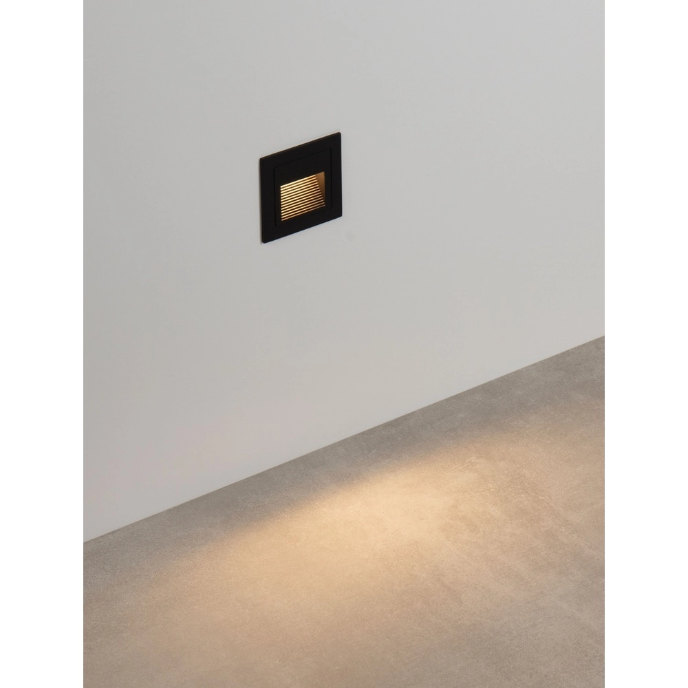 Vierkante inbouwlamp Polka zwart