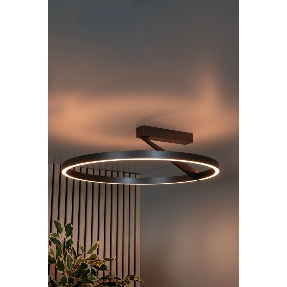 Design plafondlamp Applause Ø 60cm - geborsteld staal - met afstandsbediening Premium by Lucide 5411212221803