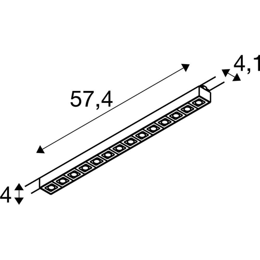 Rail armatuur 57,4cm Sight Evo 3-fase zwart 3000K SLV 4024163318785