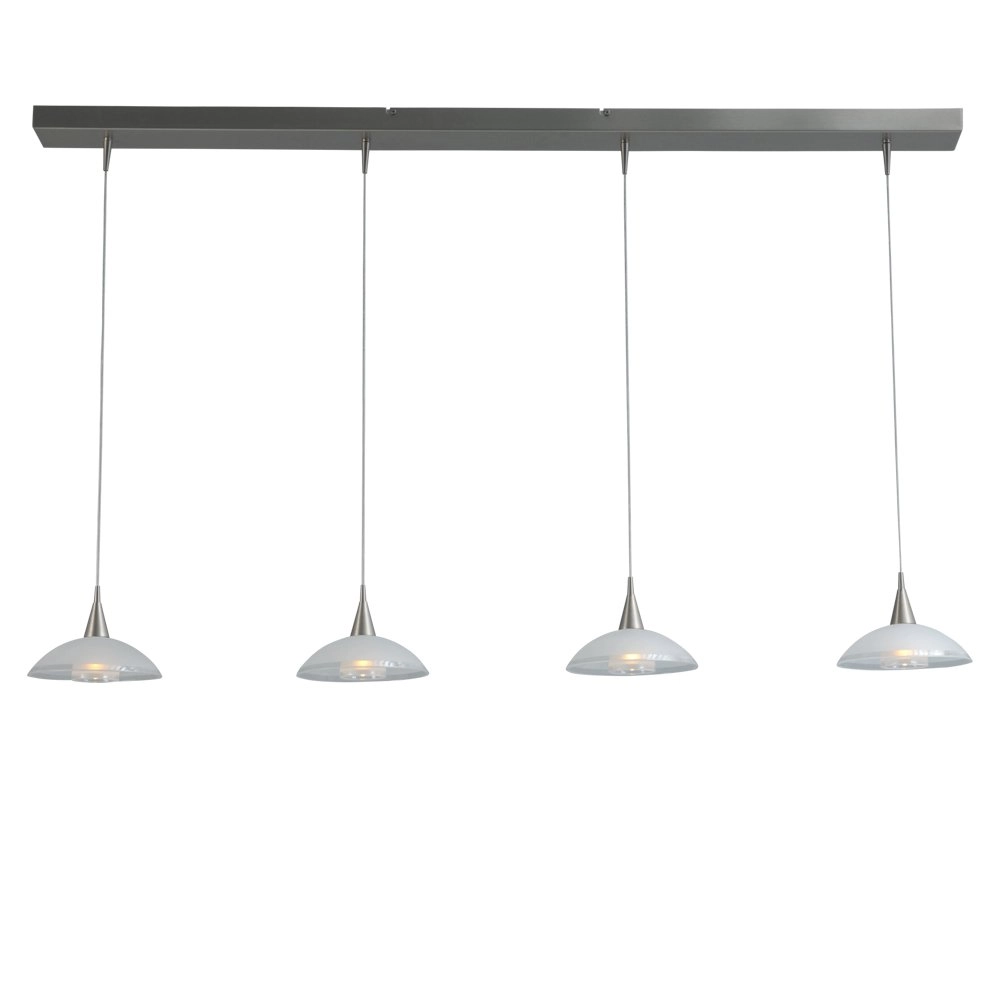Design eettafel lamp Melani 4-lichts nikkel Design eettafel lamp Melani 4-lichts nikkel