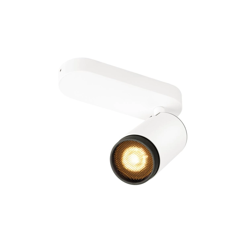 Opbouwspot Grip! L wit met zwarte ring Opbouwspot Grip! L wit met zwarte ring