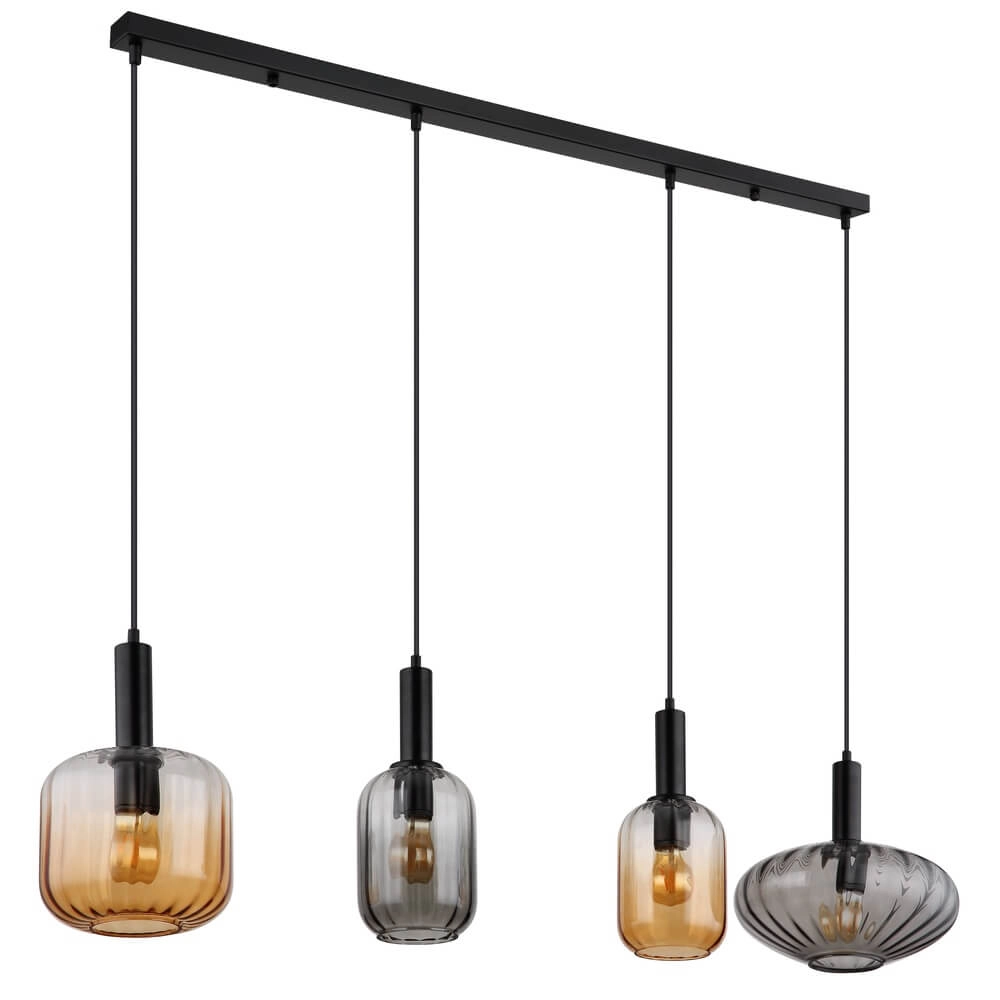 Hanglamp Valletta met gekleurd glas 4-lichts Globo 9007371452866