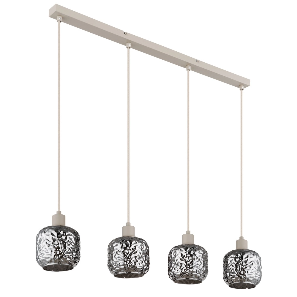 4-lichts hanglamp Antonio zand bruin Globo 9007371578726