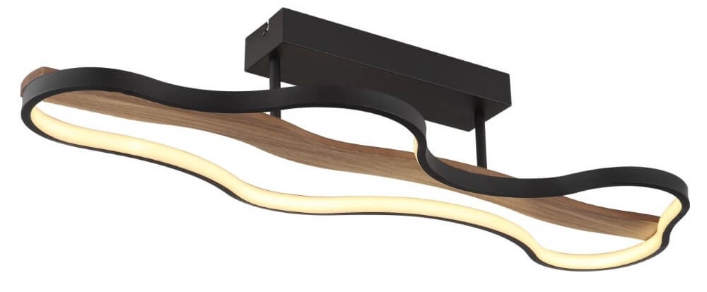 Plafondlamp Bezzy design zwart met hout