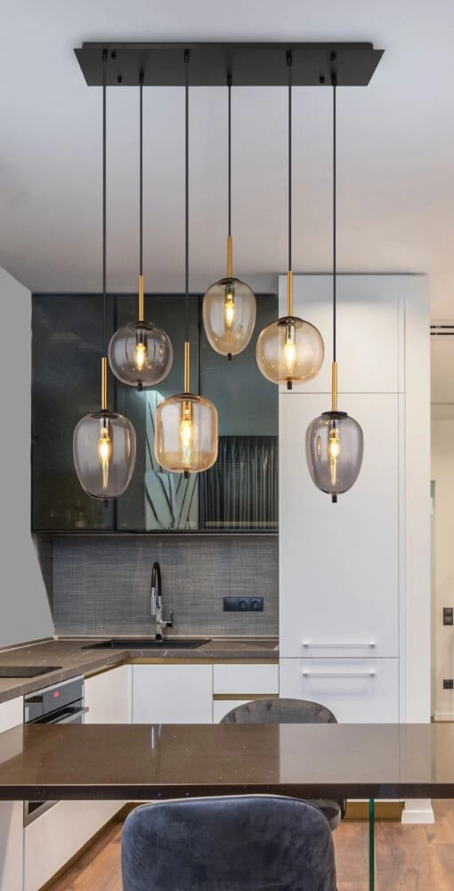 6-lichts hanglamp Blacky zwart Globo 9007371440702