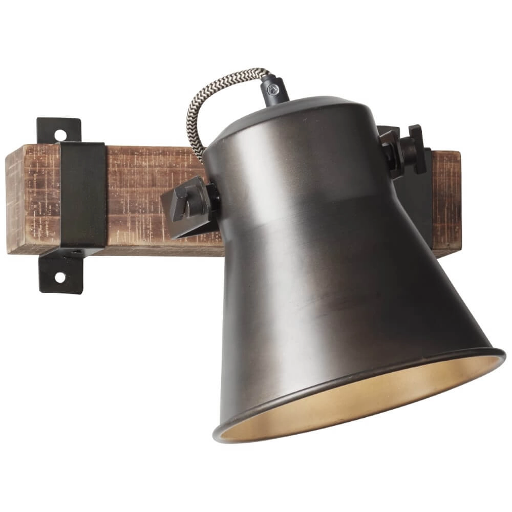 Wandlamp Decca zwart met bruin Brilliant 4004353361432
