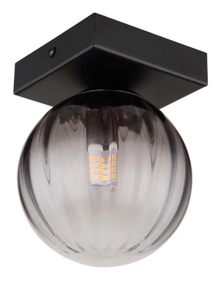 Plafondlamp Dallerta zwart met smoke glas Globo 9007371446575