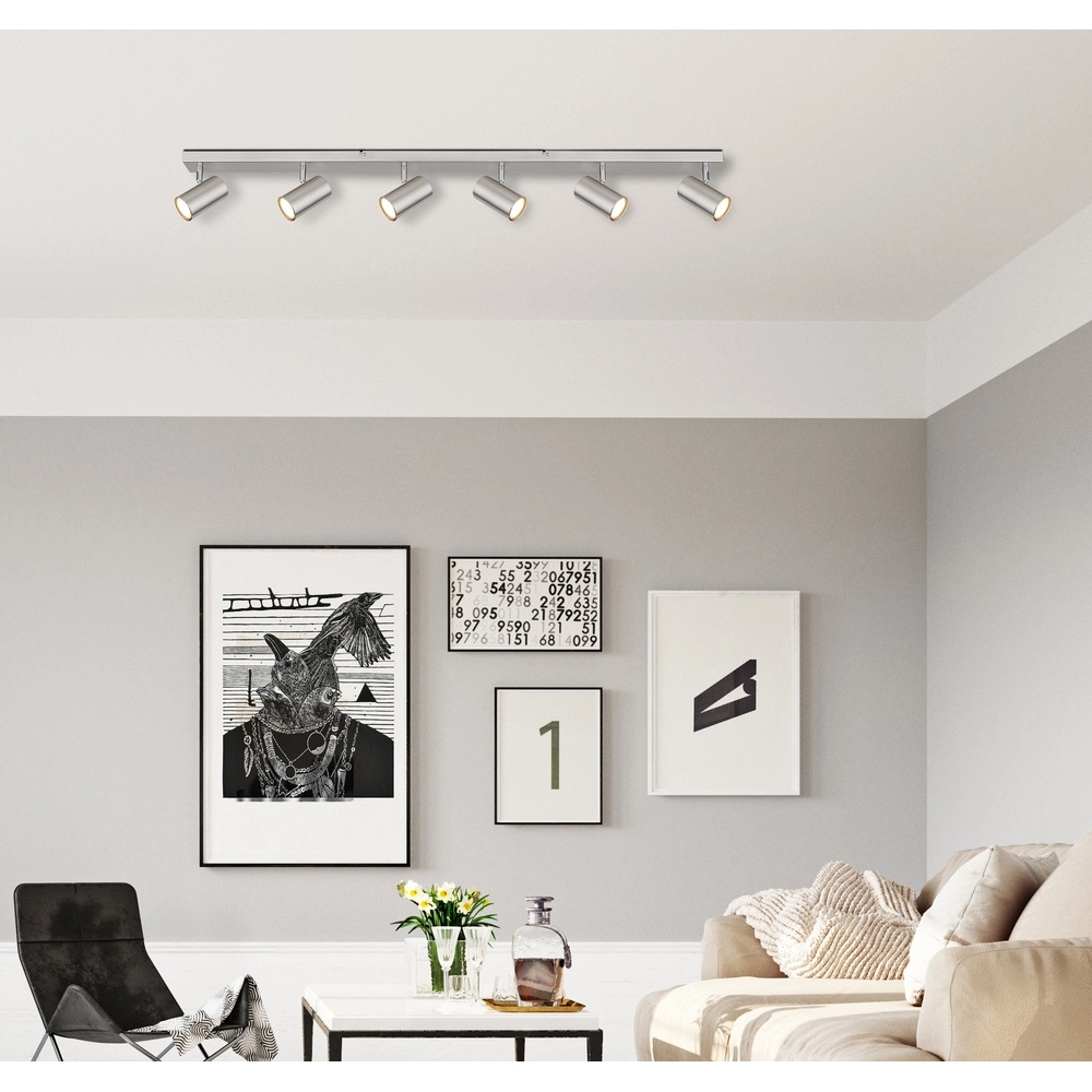 Plafondlamp 6-lichts Robby nikkel Globo 9007371430598