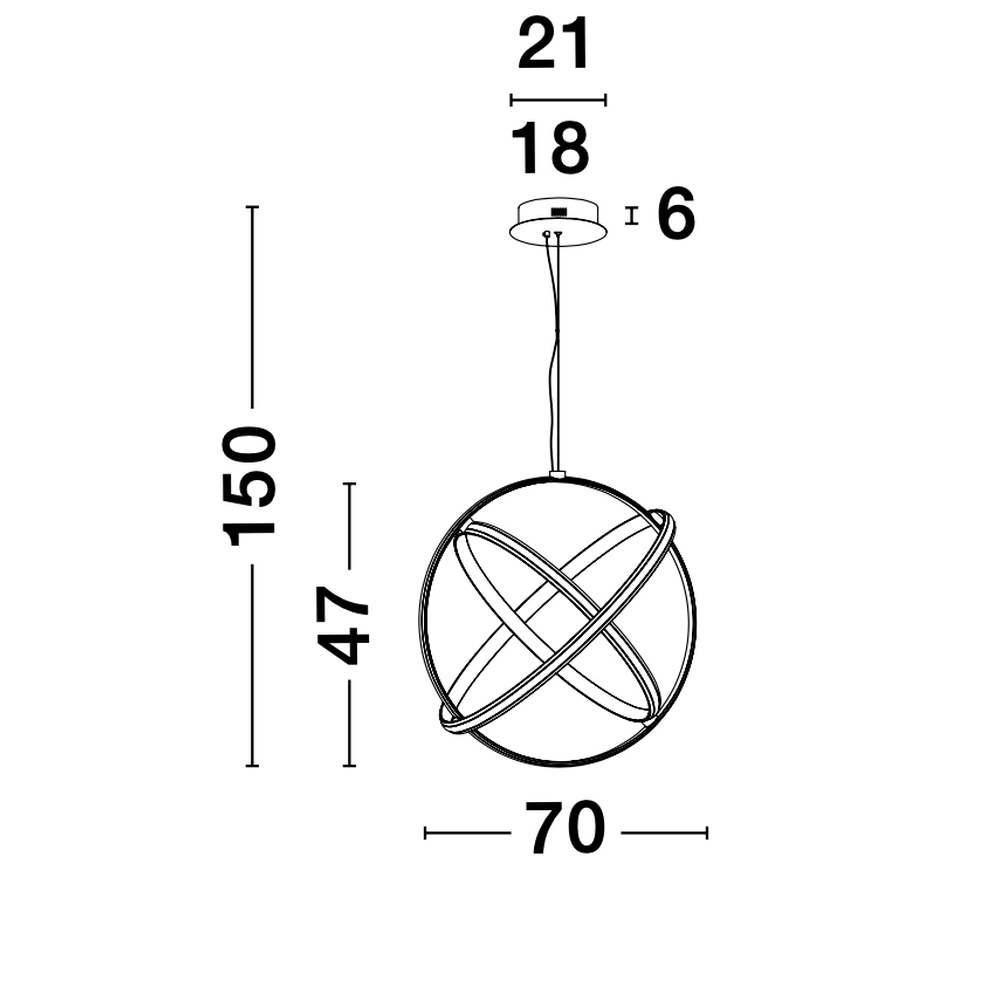 Hanglamp Pertone S Ø 70cm zwart met paarse gloed Lyora 5212017419705