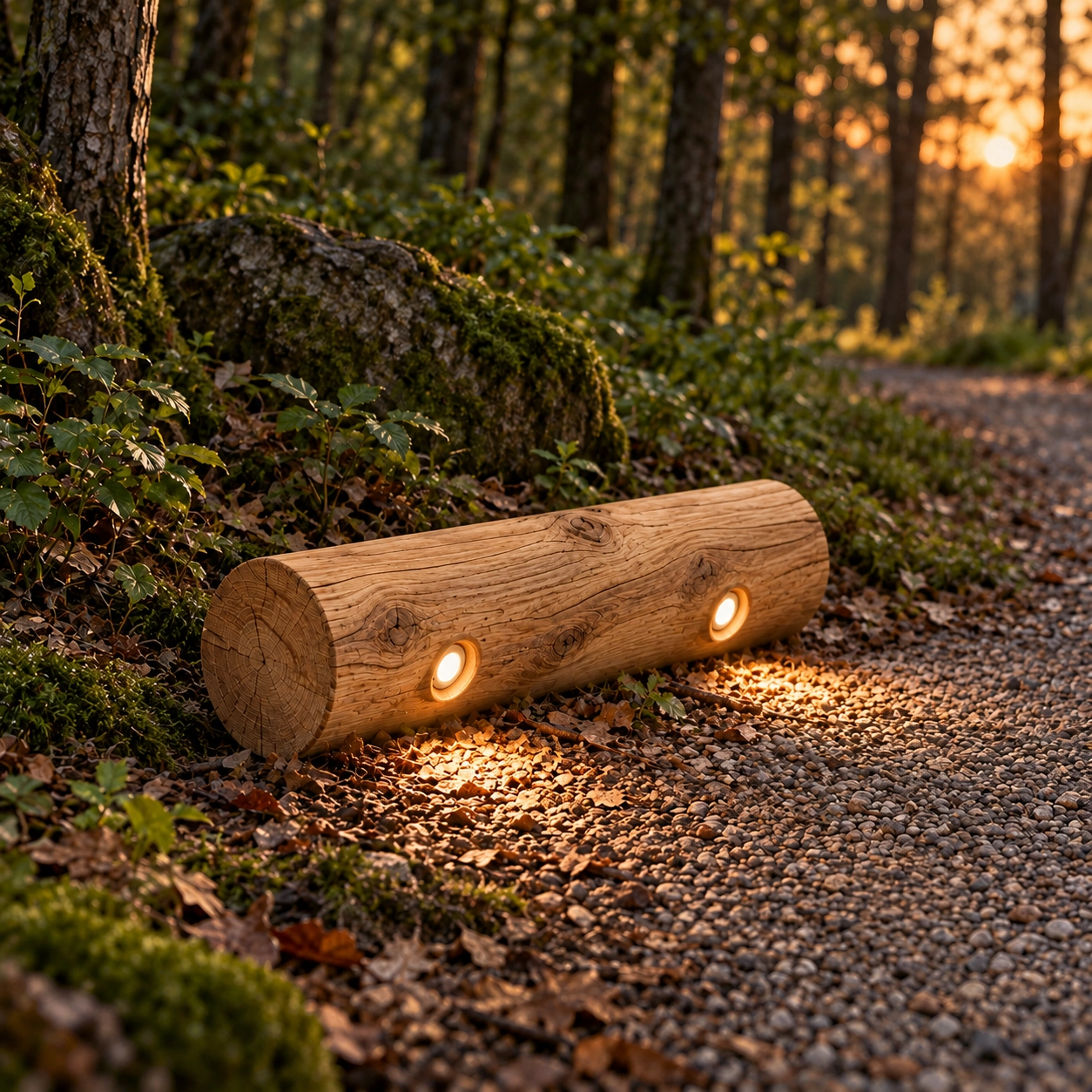 Houten padverlichting Tronco Kastanje - 100cm - 2700K
