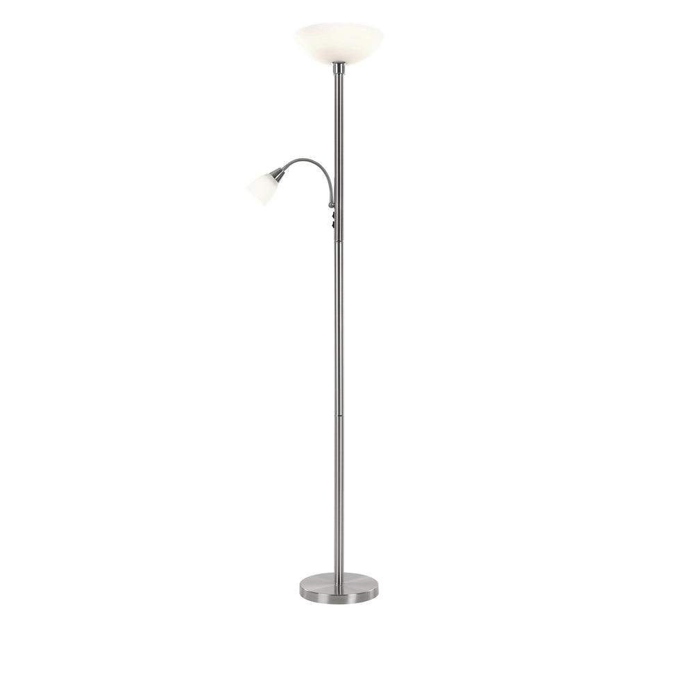 Vloerlamp Blade chroom wit glas