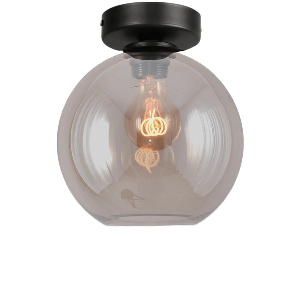 Plafondlamp Bella 2 met Ø 20cm goud glas