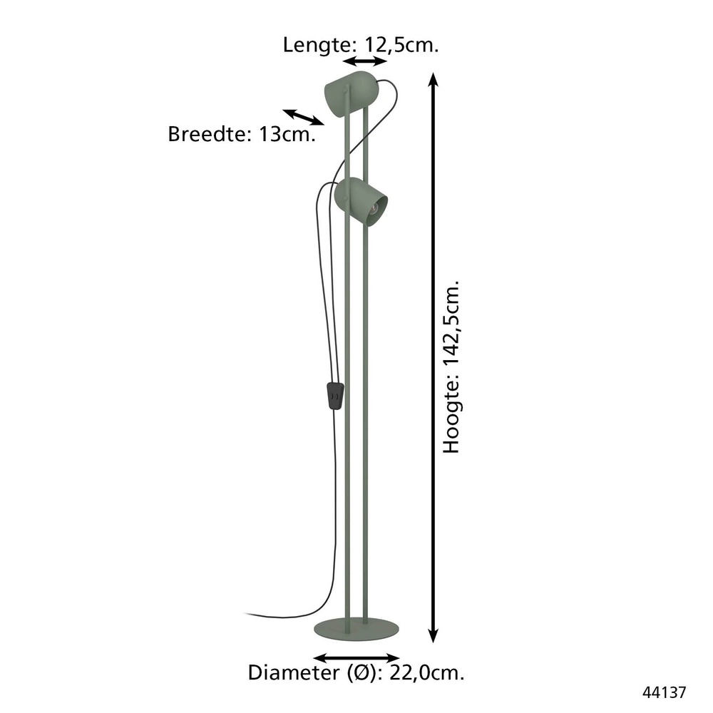 Design vloerlamp Tilston groen Eglo 9008606359707