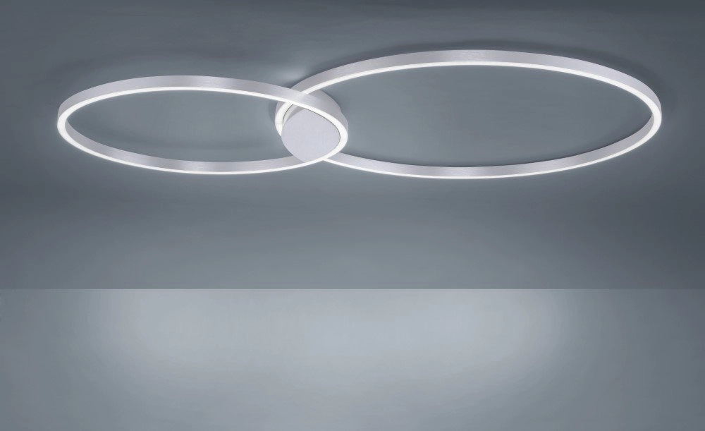 Design plafondlamp Q-Kate 2-rings 124cm grijs Paul Neuhaus 4012248333556