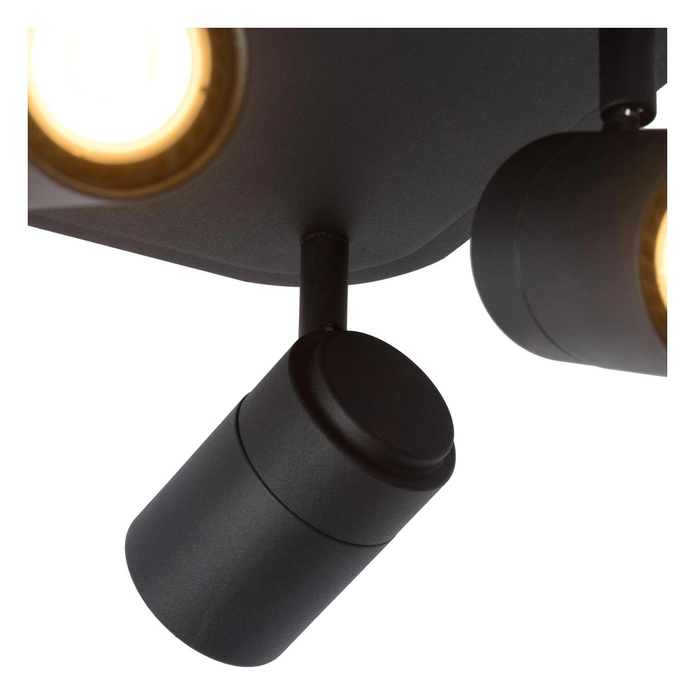 Plafondspot Lennert 4-lichts zwart Lucide 5411212262707