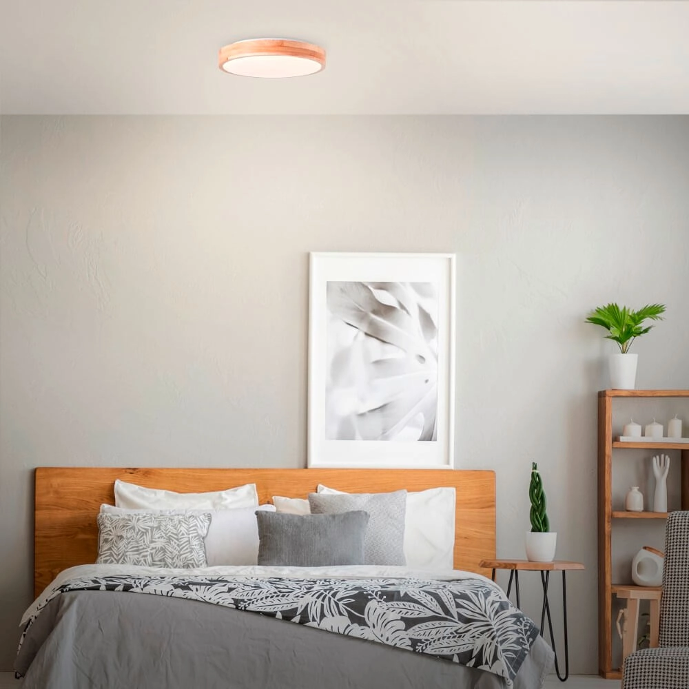 Houten plafondlamp Slimline Ø 34,5cm Brilliant 4004353426575