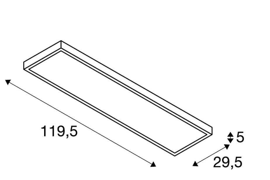 Led kantoorverlichting Panel 45w - 4000K - 120cm grijs SLV 4024163232456