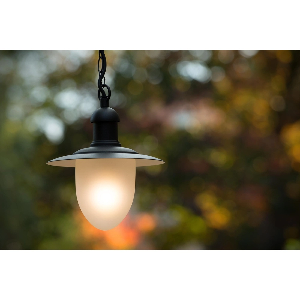 Landelijke hanglamp Aruba zwart Ø 25cm IP44