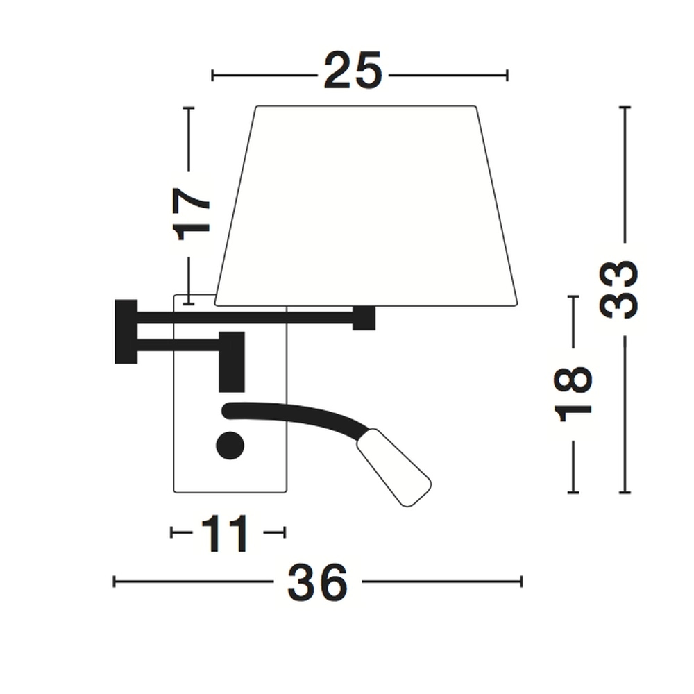 Wandlamp Cingo chroom met wit Lyora 5212017403872