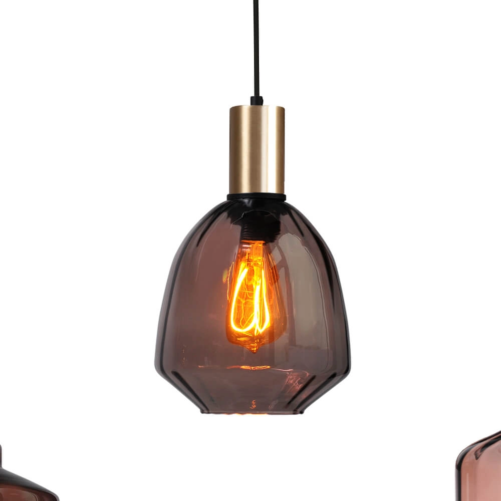 5-lichts hanglamp - goud - Porto met verschillende glazen Masterlight 8718121270371