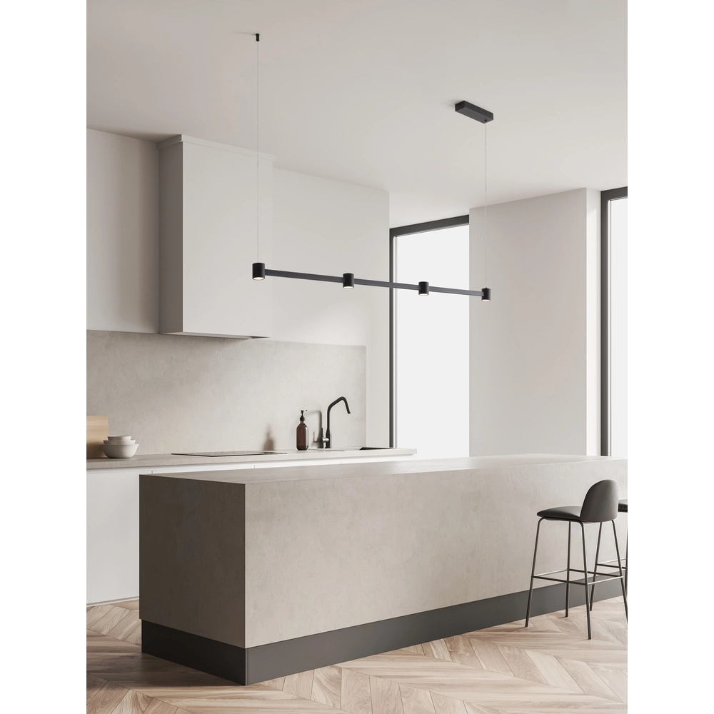 Design hanglamp Puize 4-lichts zwart Lyora 5212017448583