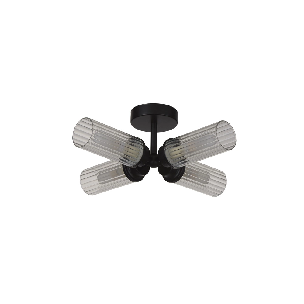 4-lichts plafondlamp Imperial zwart Searchlight 5053423299259