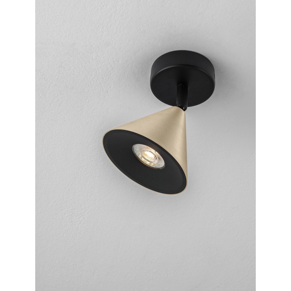 Plafondlamp Conico zwart met goud Lyora 5212017475350