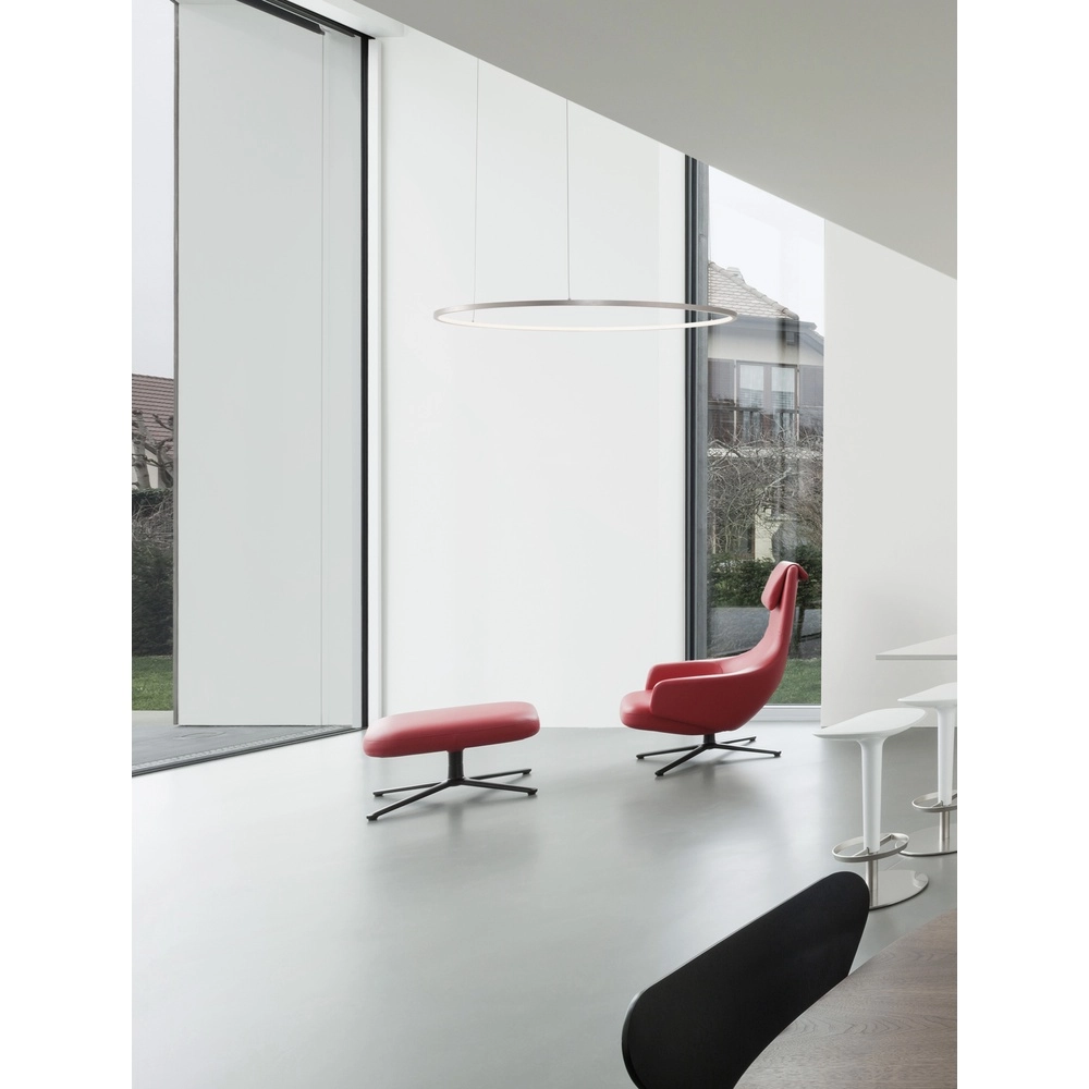 Ronde hanglamp Tarquin zilvergrijs Ø 100cm Lyora 5212017438362