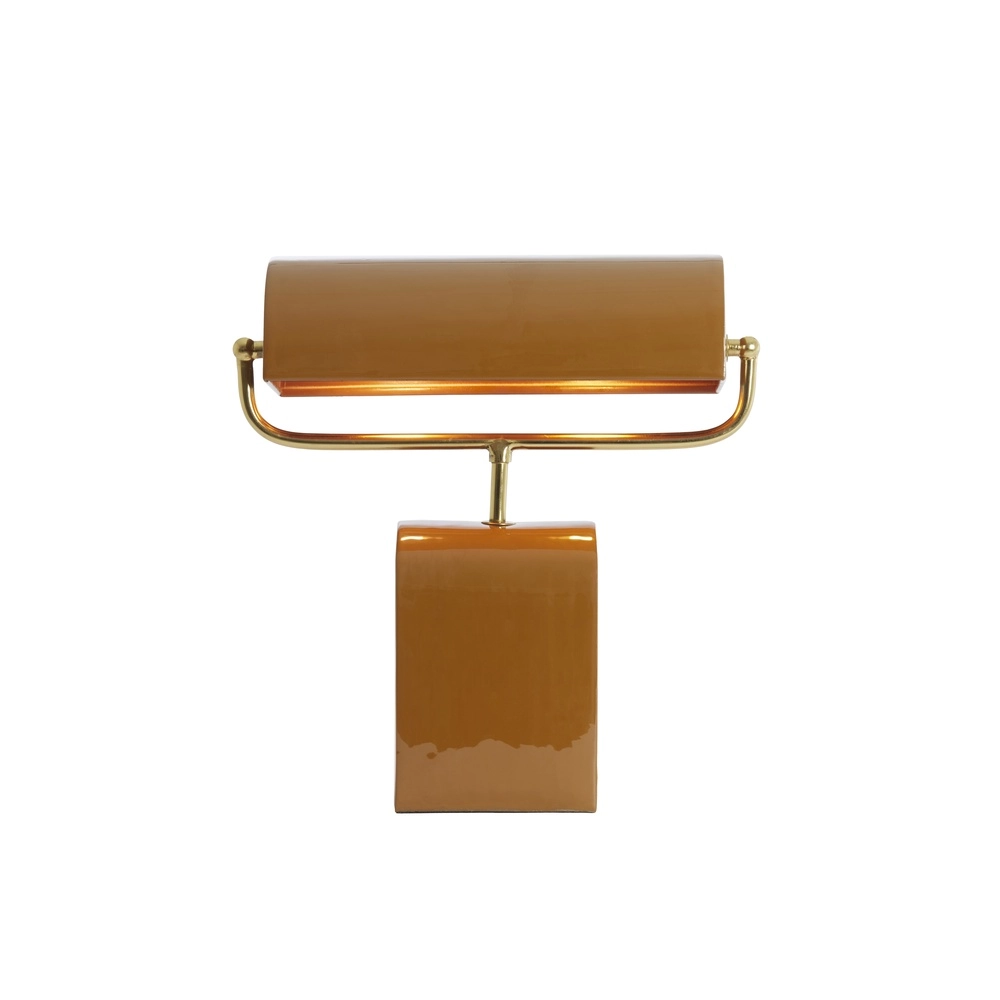 Bruine bureaulamp Cardona met goud - 1x E27 Light & Living 8717807816278
