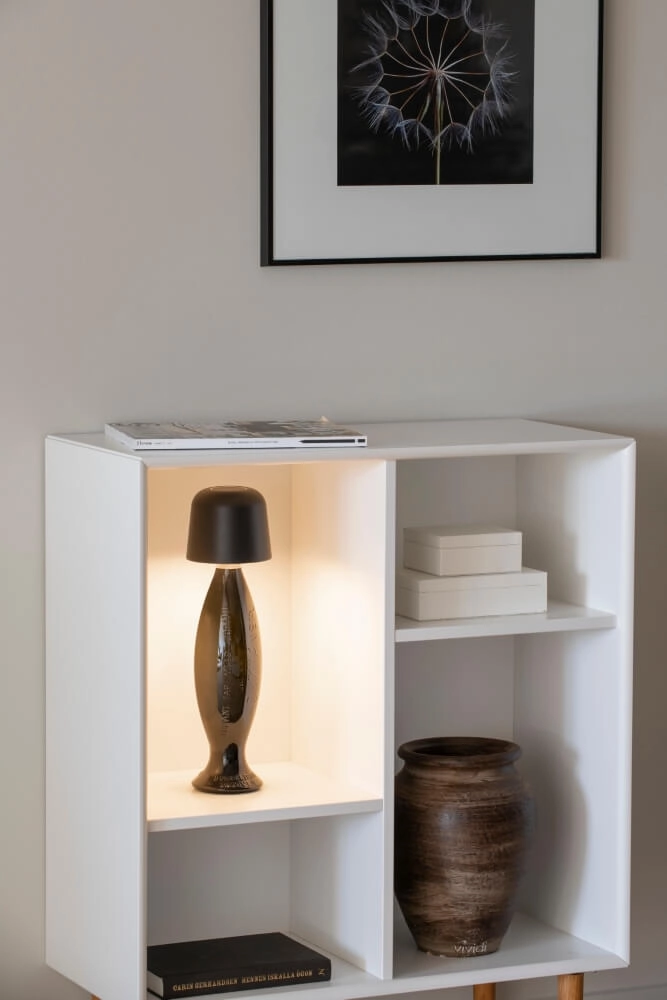 Oplaadbare tafellamp Biot zwart met afneembaar kapje KonstSmide 7318307845754