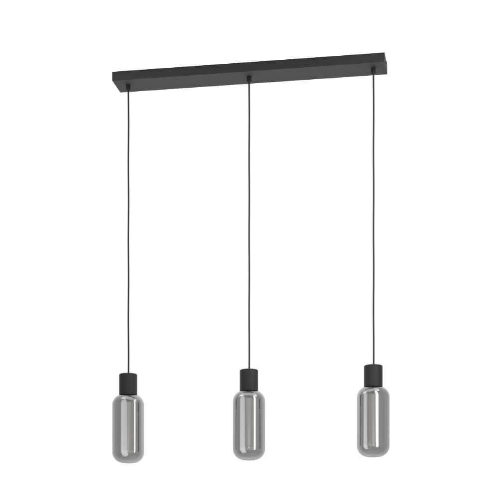 3-lichts hanglamp Majone zwart 3-lichts hanglamp Majone zwart