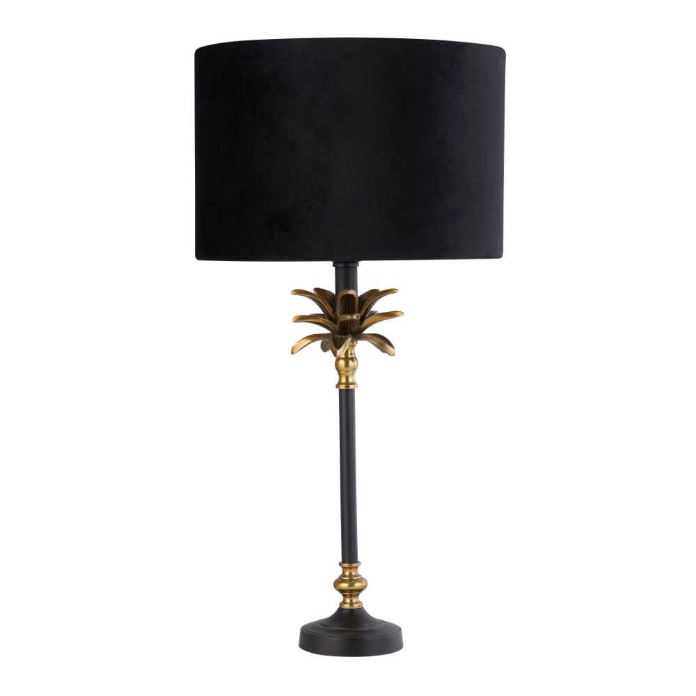 Tafellamp Palm zwart met zwarte kap Searchlight 5053423257389