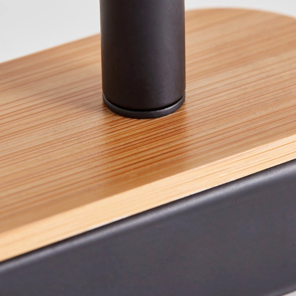 Plafondlamp Niels zwart met hout Brilliant 4004353410208