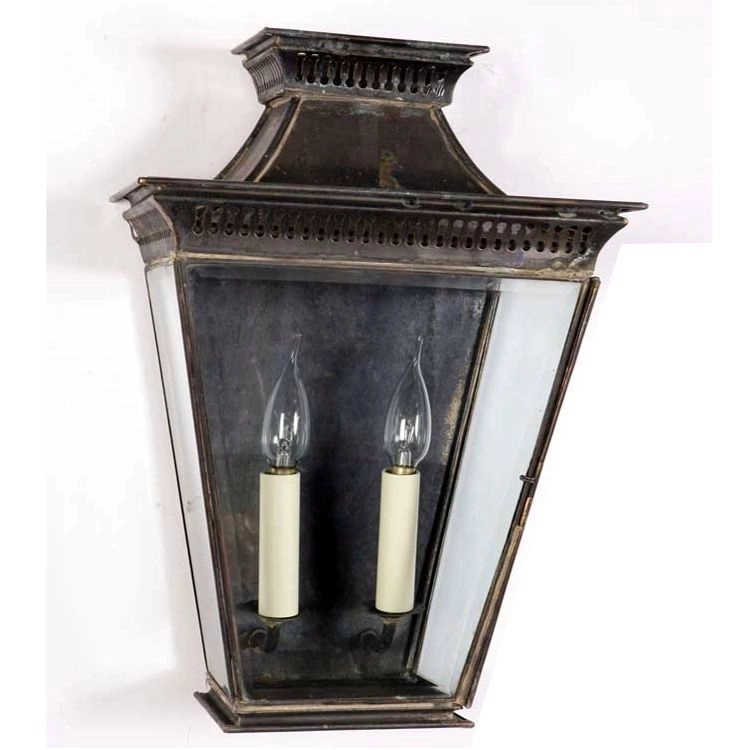 Landelijk buitenlamp Pagoda Flush handgemaakt 44cm - antiek koper (ANT) Limehouse 8716803506985
