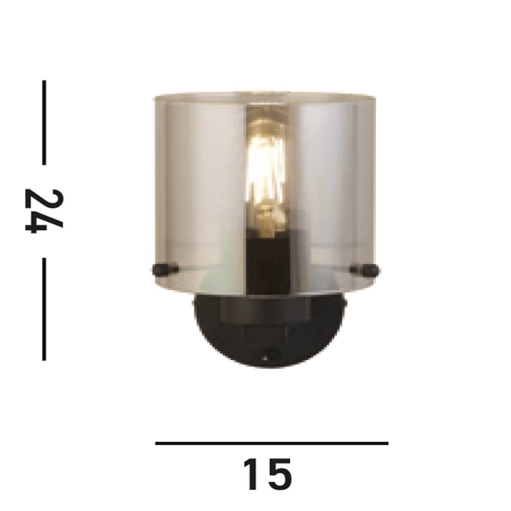 Zwarte wandlamp Sweden design Searchlight 5053423272016