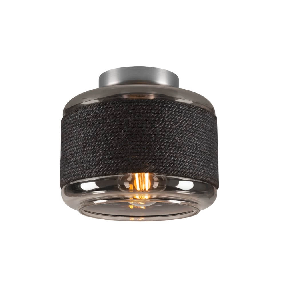 Glazen plafondlamp Pantilo Rope 19 Ø 19cm - goud met amber