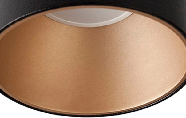 Zwarte opbouwspot Eye 8,9cm met goud Lyora 5903139893190