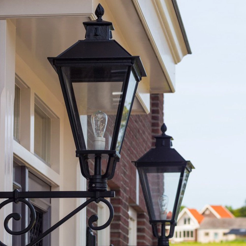 Vierkante, nostalgische lantaarn lamp Bergeijk K9 zwart KS Verlichting 8714732141444