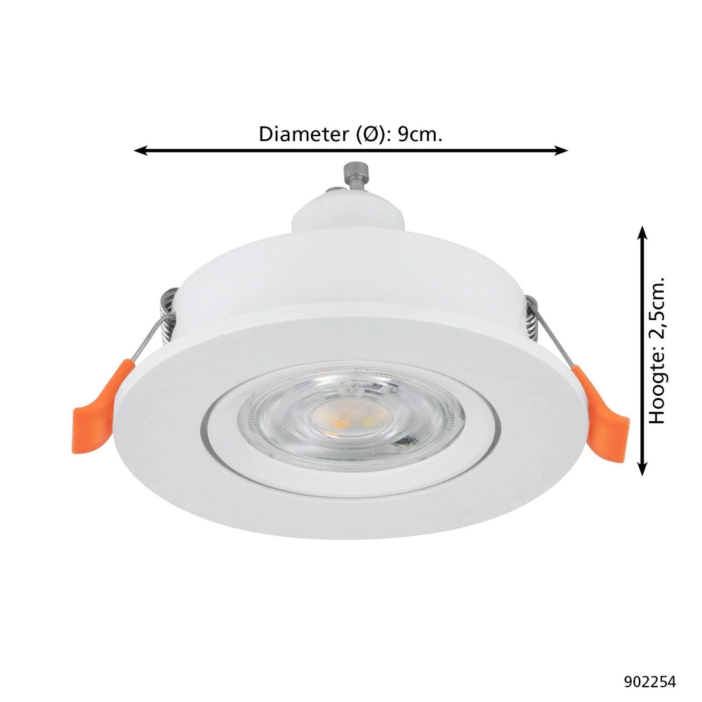 Inbouwspot Barranco wit Ø 9cm - 4,5W - 4000K Eglo 9008606359332