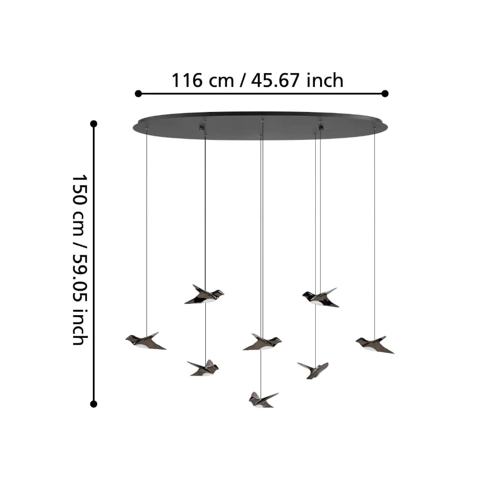 Vogeltjes hanglamp Paratebueno 116cm Stars of Light 9008606221196