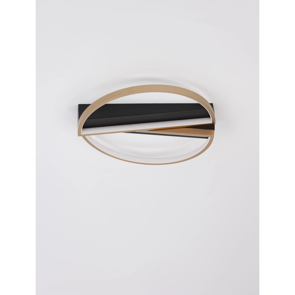 Design plafondlamp Elize zwart met goud Ø 43,2cm Lyora 5212017433152